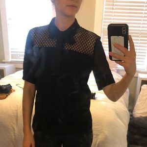 Black Sandro Collar Shirt with Tie size 1